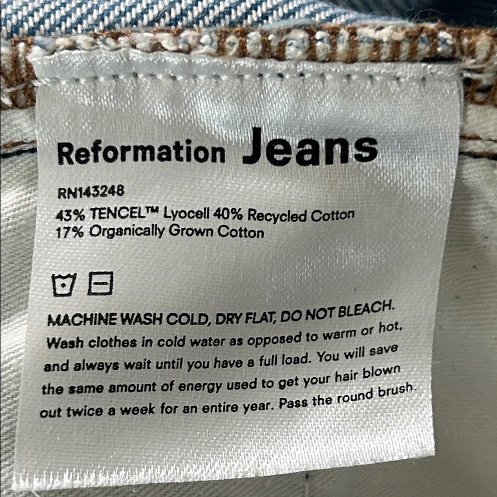 Reformation Women's Blue Straight Jeans - Picture 10 of 11
